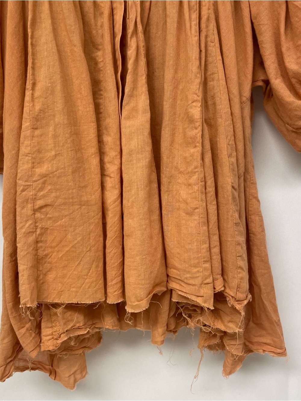 Gimmicks Rust Rust Collared Oversized Boho Peasant Lace Trim Blouse Top Dress S - Picture 5 of 11